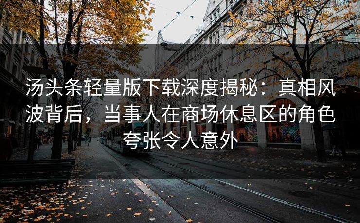 汤头条轻量版下载深度揭秘：真相风波背后，当事人在商场休息区的角色夸张令人意外